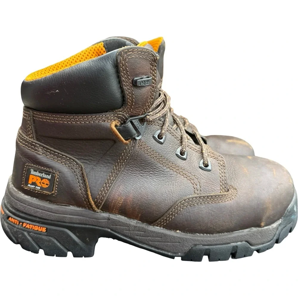 Timberland PRO Titan Work Boots Mens 7.5 Brown Alloy Toe Leather 86518